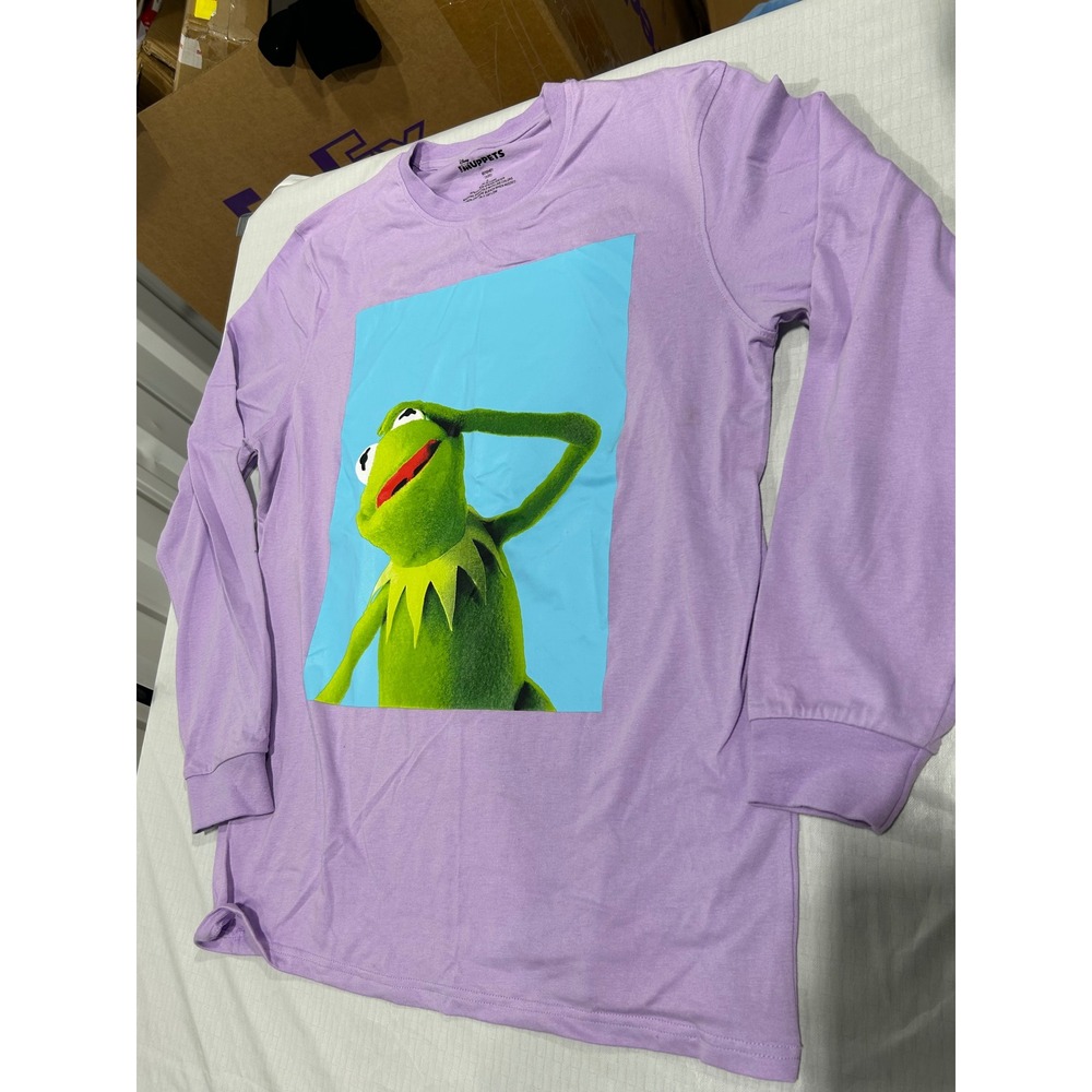 Disney The Muppets Kermit the Frog Purple Long Sleeve Graphic T-Shirt Large